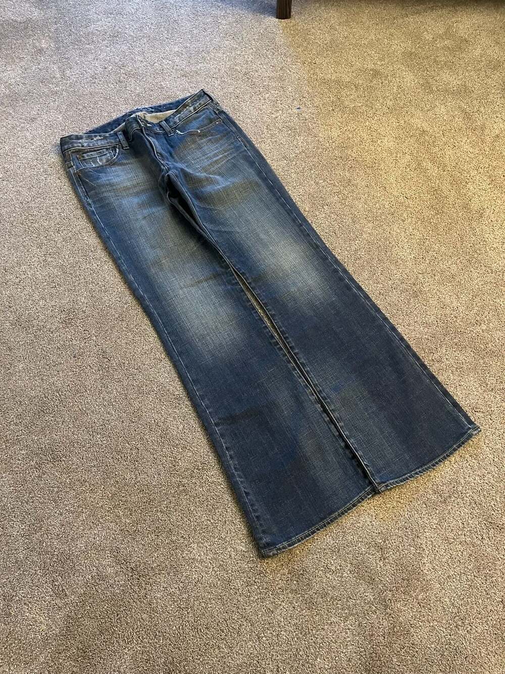 Express Mia Boot Cut Jeans, Size 10R, Blue Denim, Low Rise, 32 x 30.5